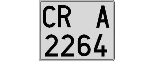 CR2264A matricula cuadrada