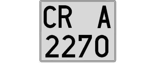 CR2270A matricula cuadrada