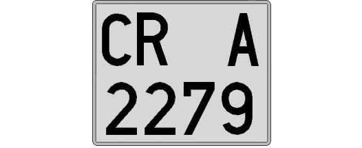 CR2279A matricula cuadrada