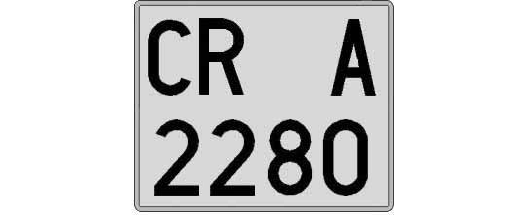 CR2280A matricula cuadrada