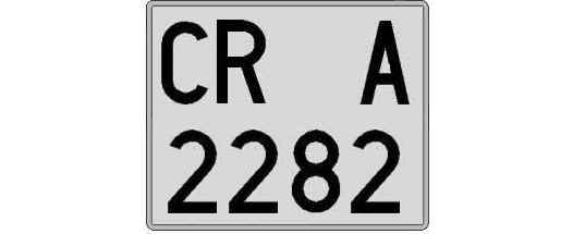 CR2282A matricula cuadrada