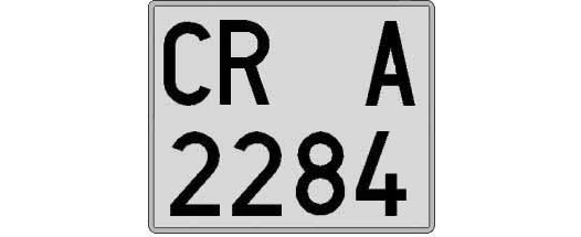 CR2284A matricula cuadrada