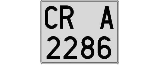 CR2286A matricula cuadrada