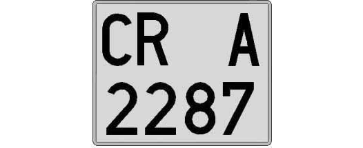 CR2287A matricula cuadrada