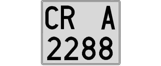 CR2288A matricula cuadrada
