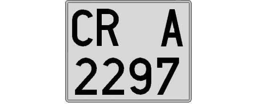 CR2297A matricula cuadrada