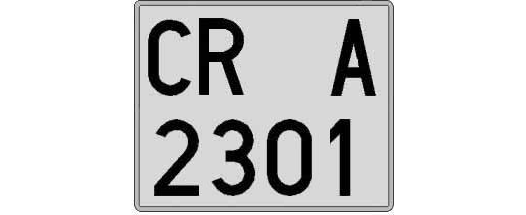 CR2301A matricula cuadrada
