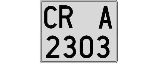 CR2303A matricula cuadrada