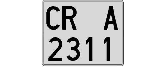 CR2311A matricula cuadrada