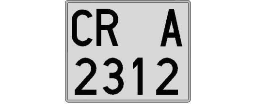 CR2312A matricula cuadrada