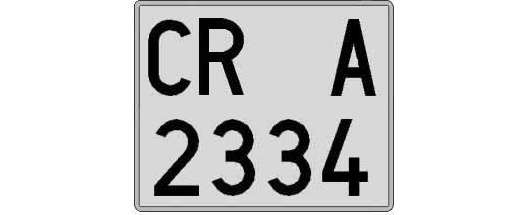 CR2334A matricula cuadrada