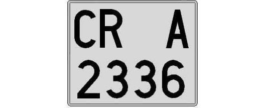 CR2336A matricula cuadrada