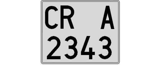 CR2343A matricula cuadrada