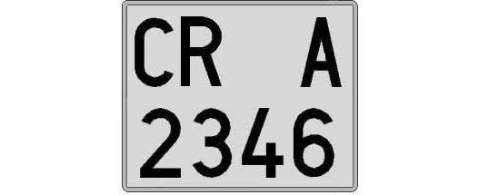 CR2346A matricula cuadrada