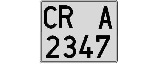 CR2347A matricula cuadrada