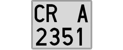 CR2351A matricula cuadrada