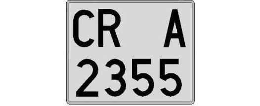 CR2355A matricula cuadrada