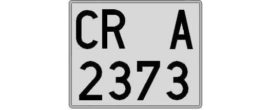 CR2373A matricula cuadrada