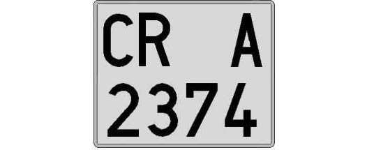 CR2374A matricula cuadrada