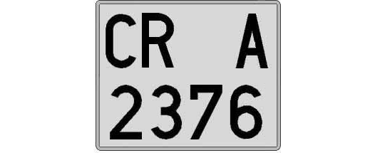 CR2376A matricula cuadrada