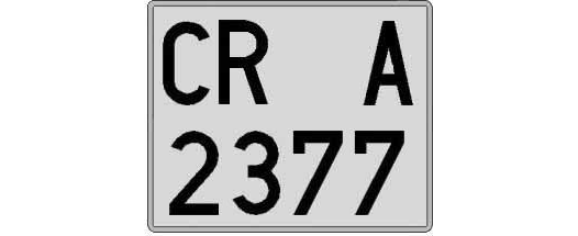 CR2377A matricula cuadrada