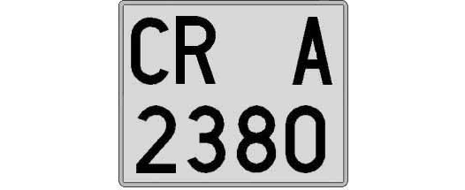 CR2380A matricula cuadrada