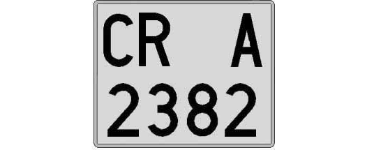 CR2382A matricula cuadrada