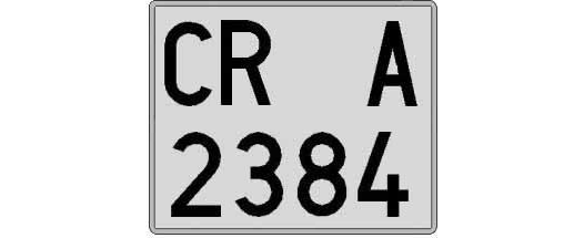 CR2384A matricula cuadrada