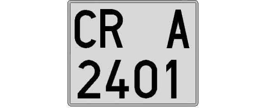 CR2401A matricula cuadrada