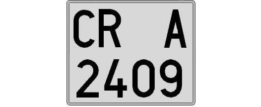 CR2409A matricula cuadrada