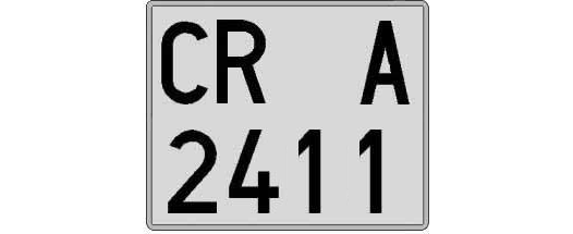 CR2411A matricula cuadrada