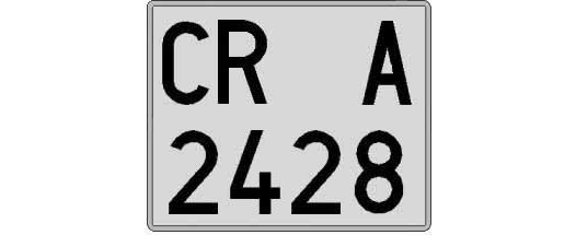 CR2428A matricula cuadrada