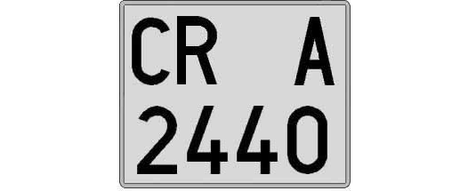 CR2440A matricula cuadrada