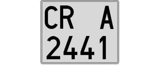 CR2441A matricula cuadrada