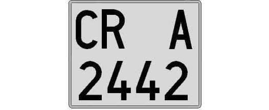 CR2442A matricula cuadrada