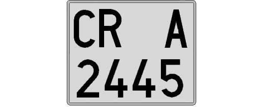 CR2445A matricula cuadrada