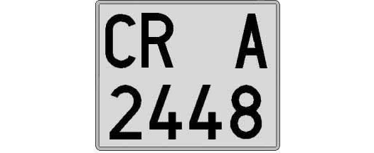 CR2448A matricula cuadrada