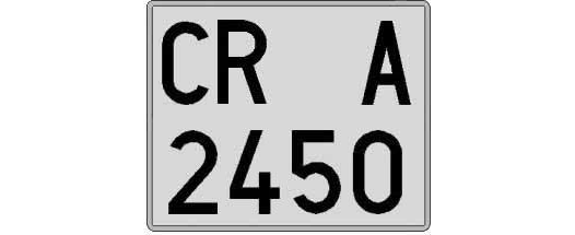 CR2450A matricula cuadrada