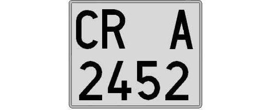 CR2452A matricula cuadrada