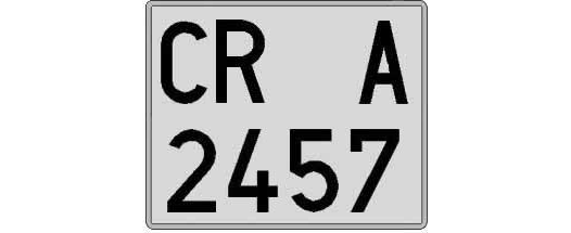 CR2457A matricula cuadrada