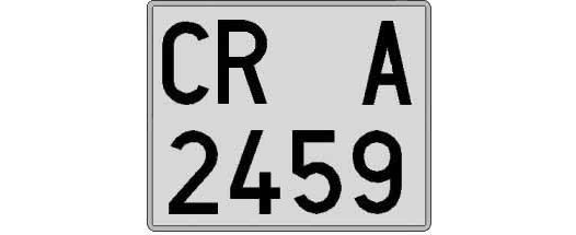 CR2459A matricula cuadrada