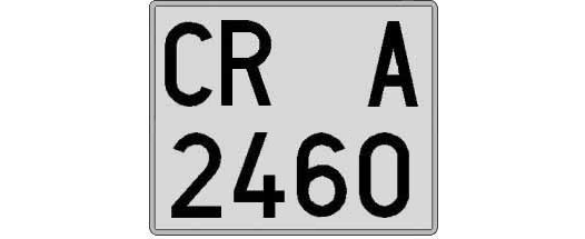 CR2460A matricula cuadrada