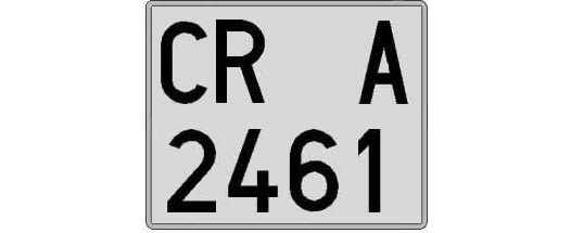 CR2461A matricula cuadrada