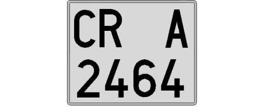 CR2464A matricula cuadrada