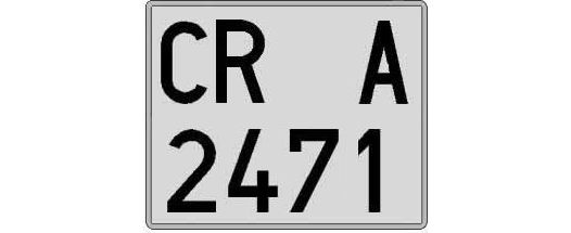 CR2471A matricula cuadrada