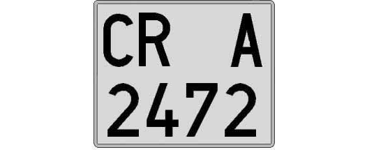 CR2472A matricula cuadrada