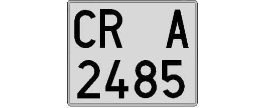 CR2485A matricula cuadrada