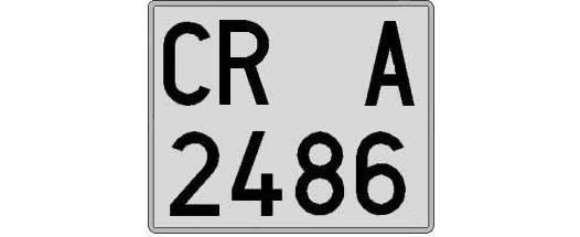 CR2486A matricula cuadrada