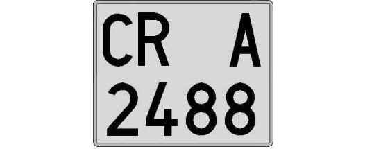 CR2488A matricula cuadrada