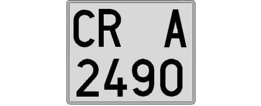 CR2490A matricula cuadrada